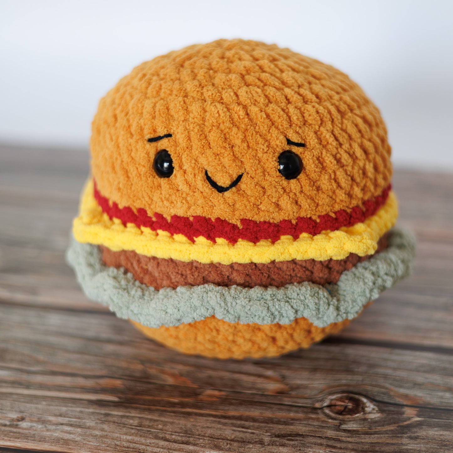 Cheeseburger Crochet Plush Toy
