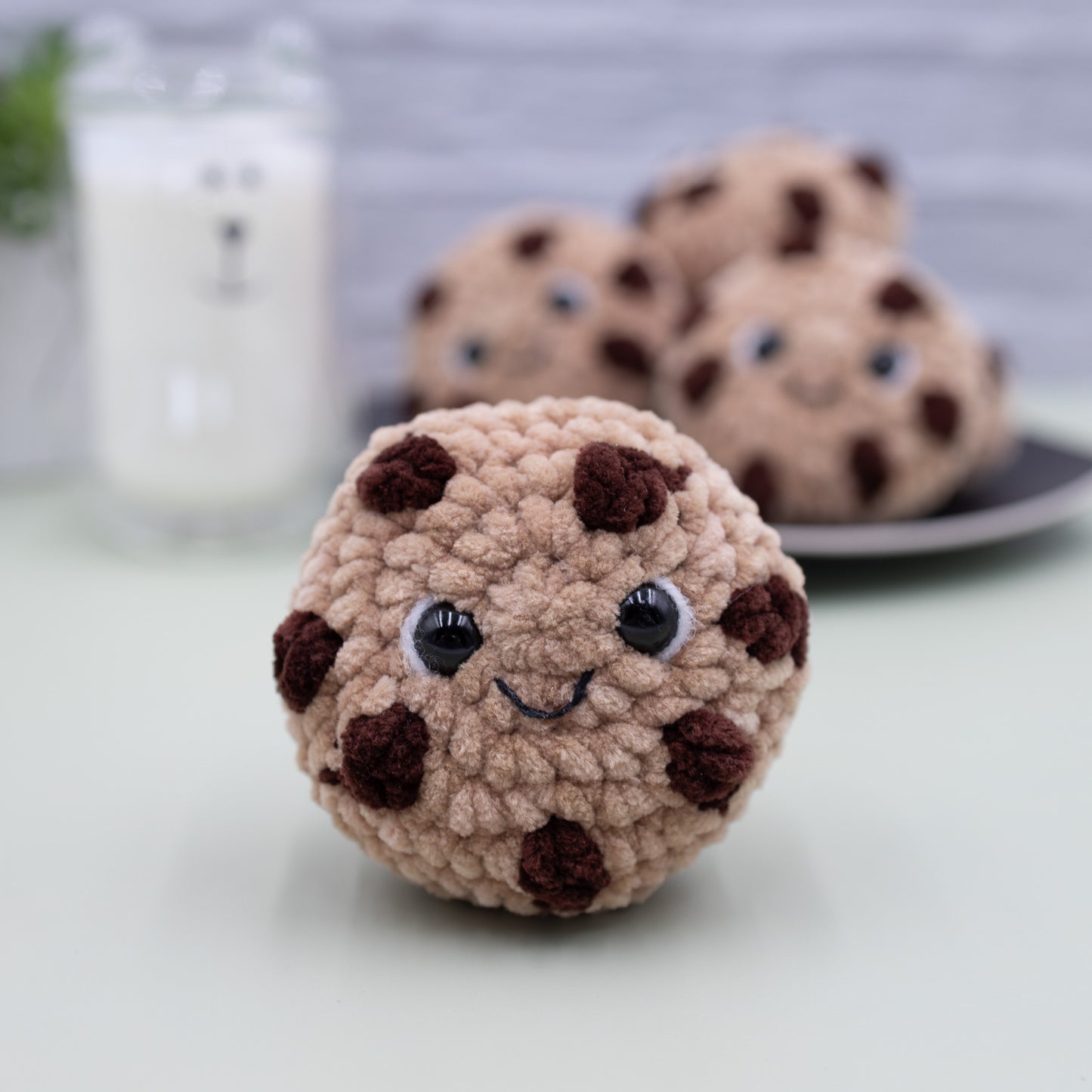 Chocolate Chip Cookie Crochet Plush Toy