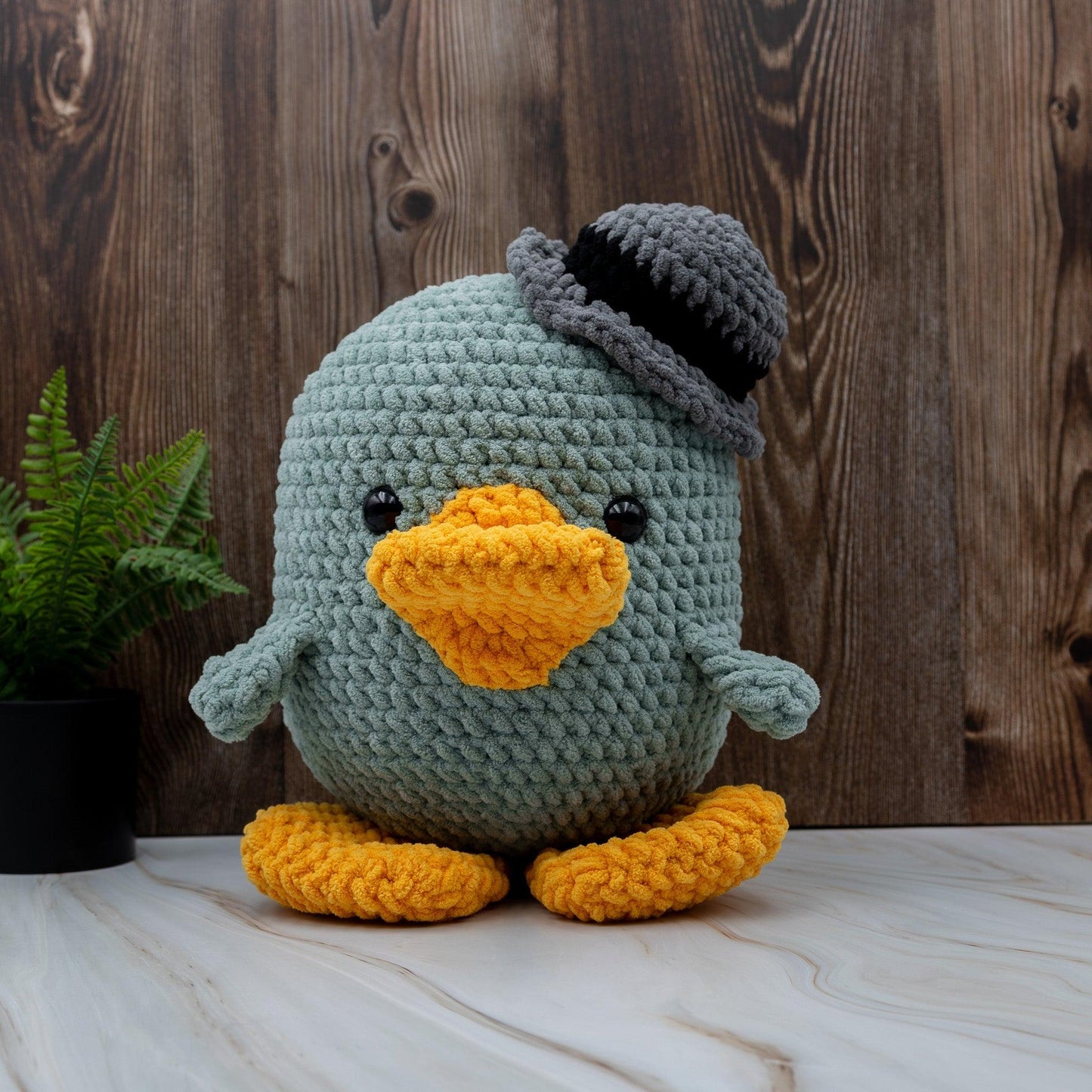 4Stitches Designs 13 Inch Crochet Platypus Plush Toy - Hand-Made Stuffed Animal Gift for Kids