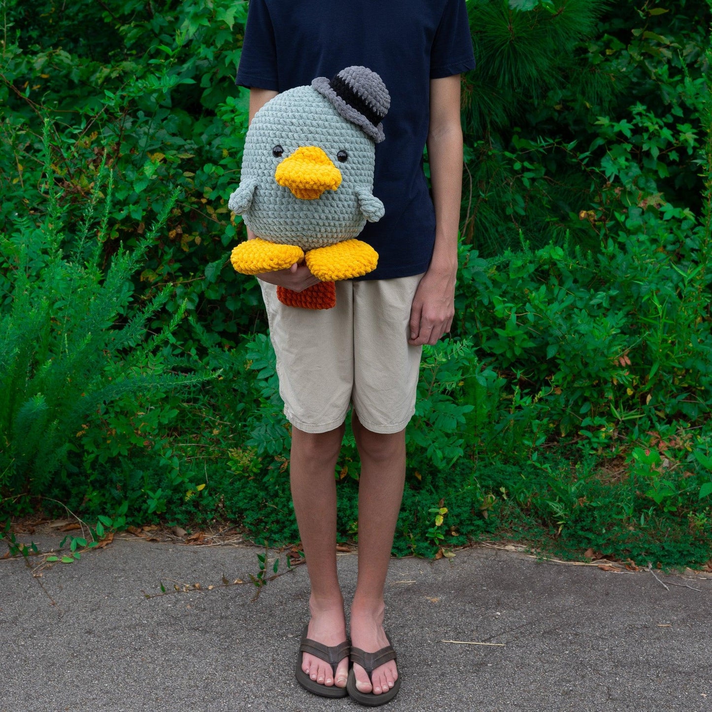 4Stitches Designs 13 Inch Crochet Platypus Plush Toy - Hand-Made Stuffed Animal Gift for Kids