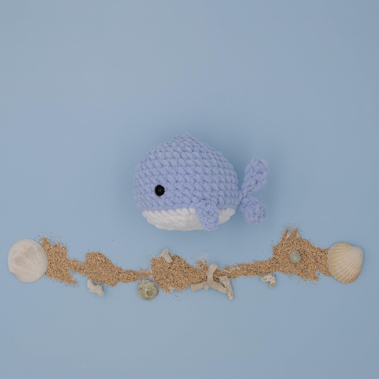 4Stitches Designs 9 Inch Crochet Whale Plush Toy - Hand-Made Stuffed Animal Gift for Kids