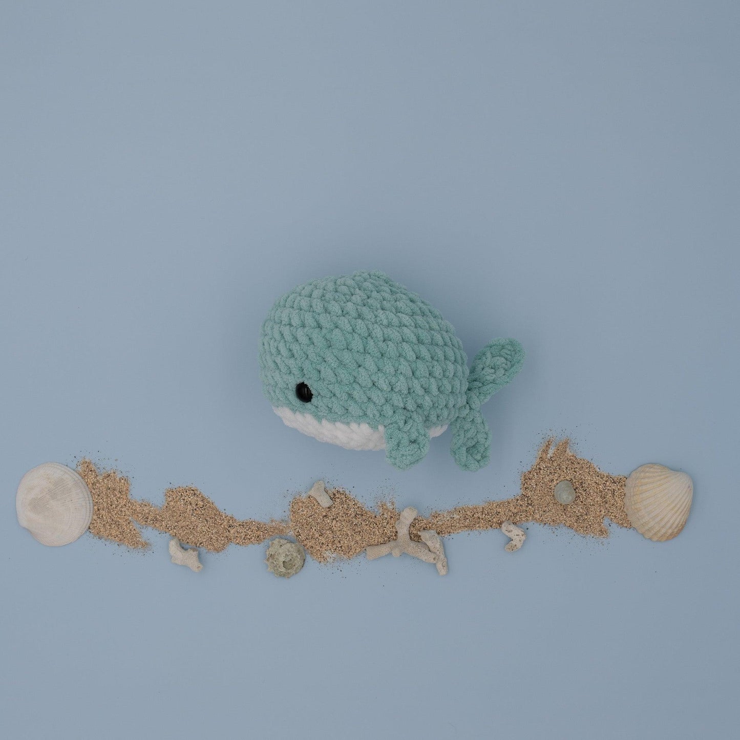 4Stitches Designs 9 Inch Crochet Whale Plush Toy - Hand-Made Stuffed Animal Gift for Kids