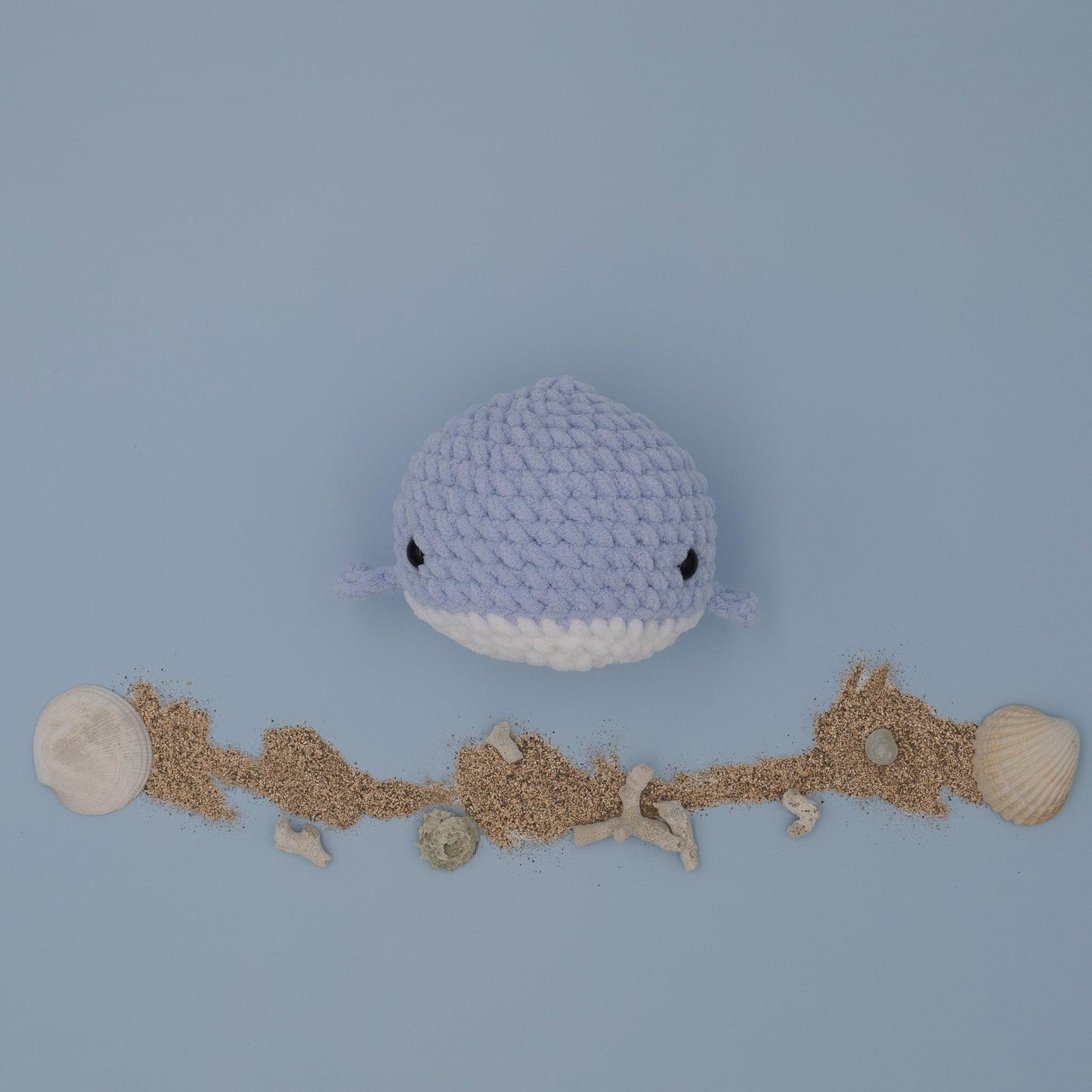 4Stitches Designs 9 Inch Crochet Whale Plush Toy - Hand-Made Stuffed Animal Gift for Kids