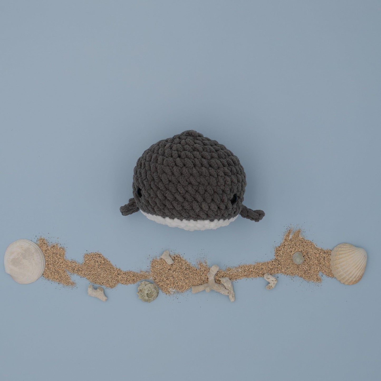 4Stitches Designs 9 Inch Crochet Whale Plush Toy - Hand-Made Stuffed Animal Gift for Kids