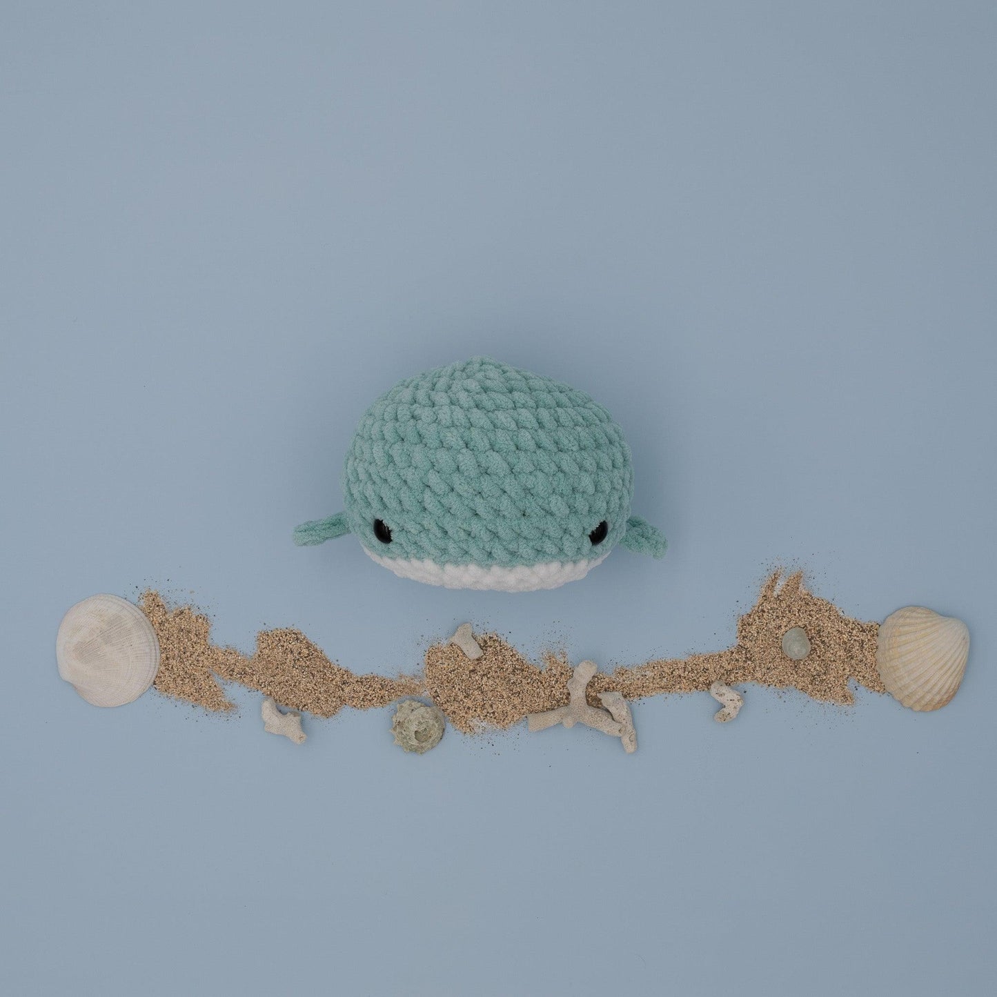 4Stitches Designs 9 Inch Crochet Whale Plush Toy - Hand-Made Stuffed Animal Gift for Kids