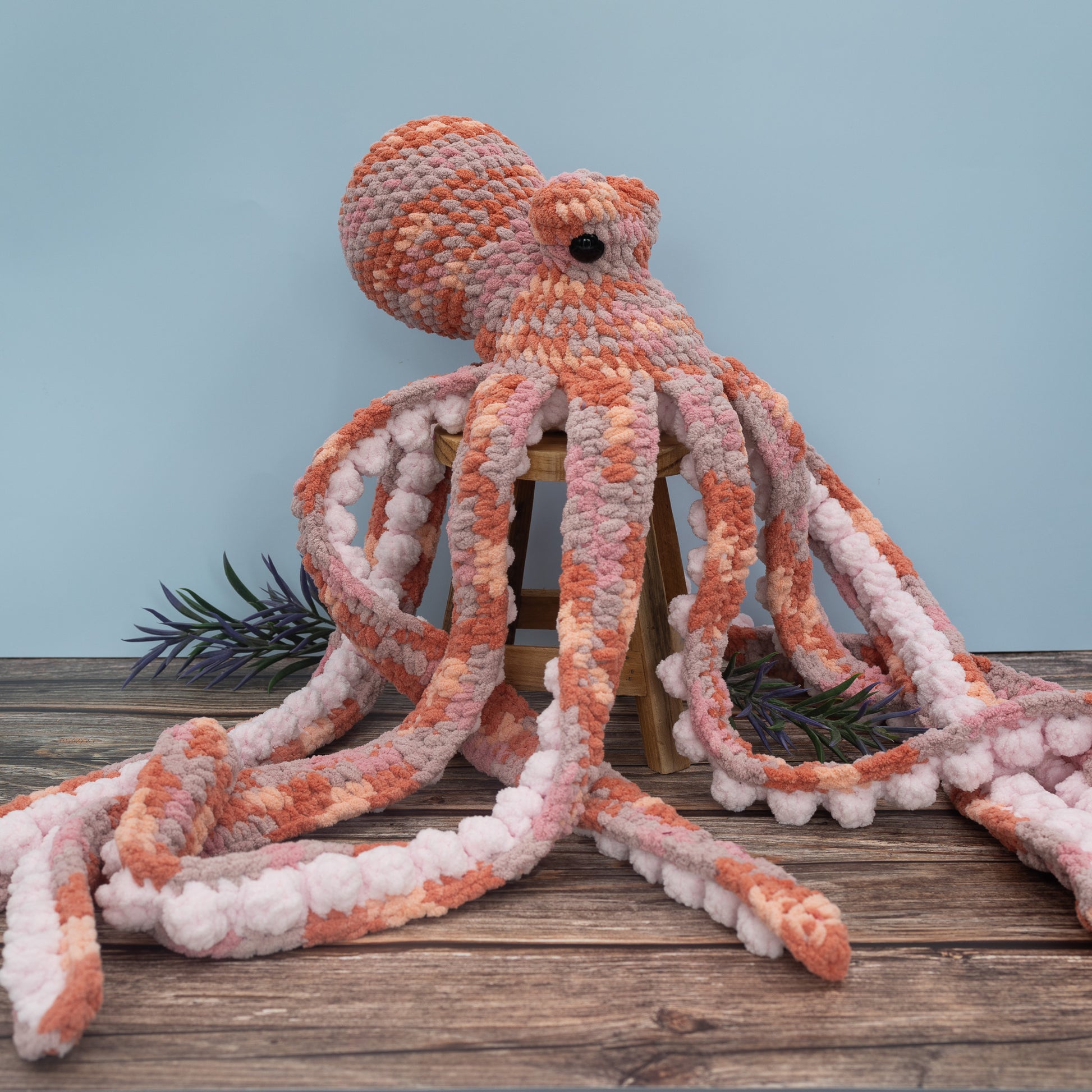 Octopus Jumbo Crochet Plush Toy Made To Order - Main Image