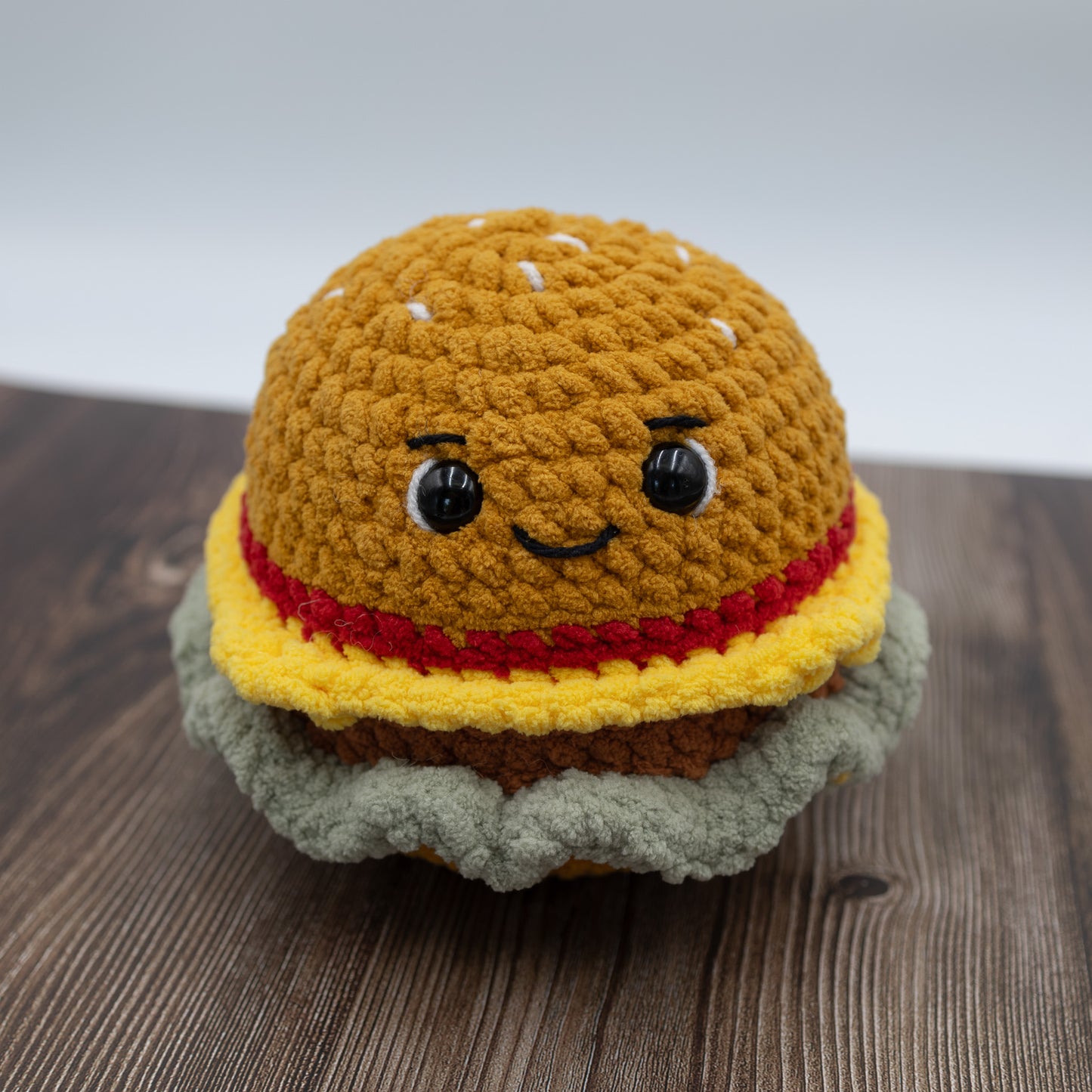 Cheeseburger Crochet Plush Toy
