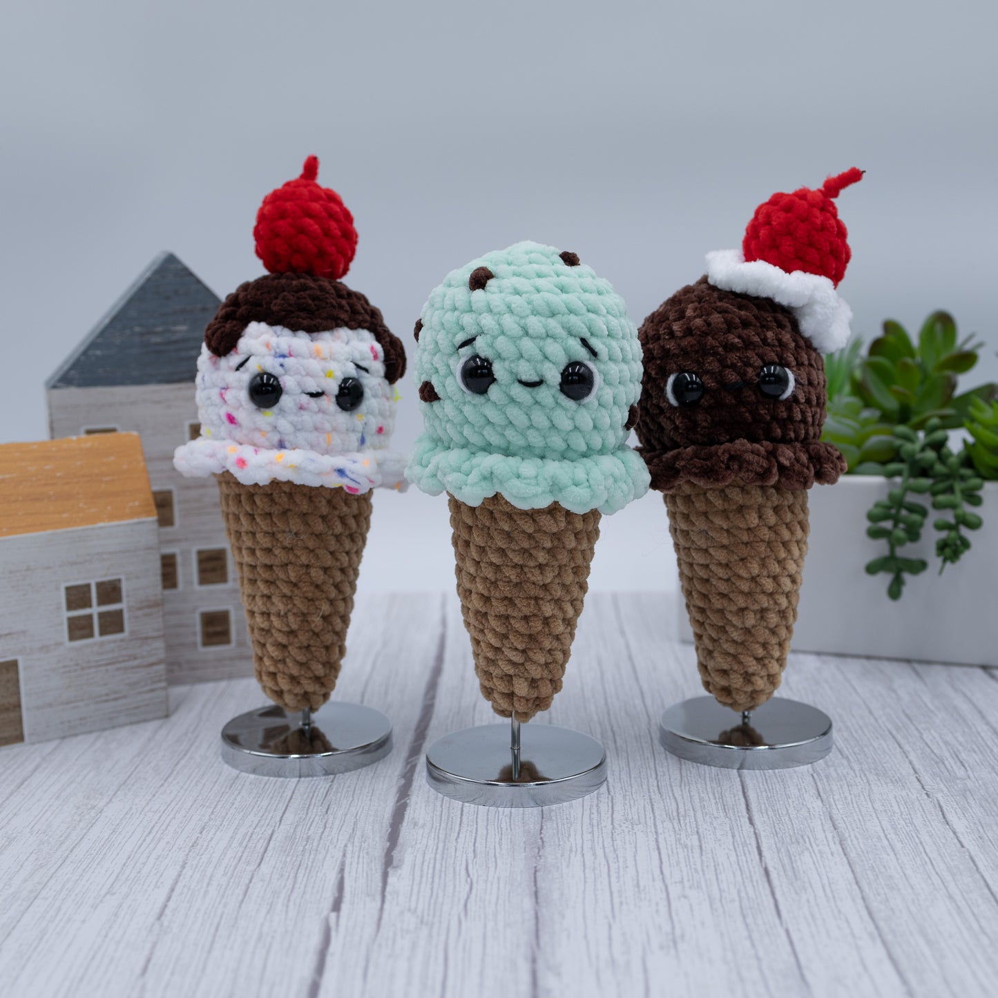 Ice Cream Cone Crochet Plush Toy