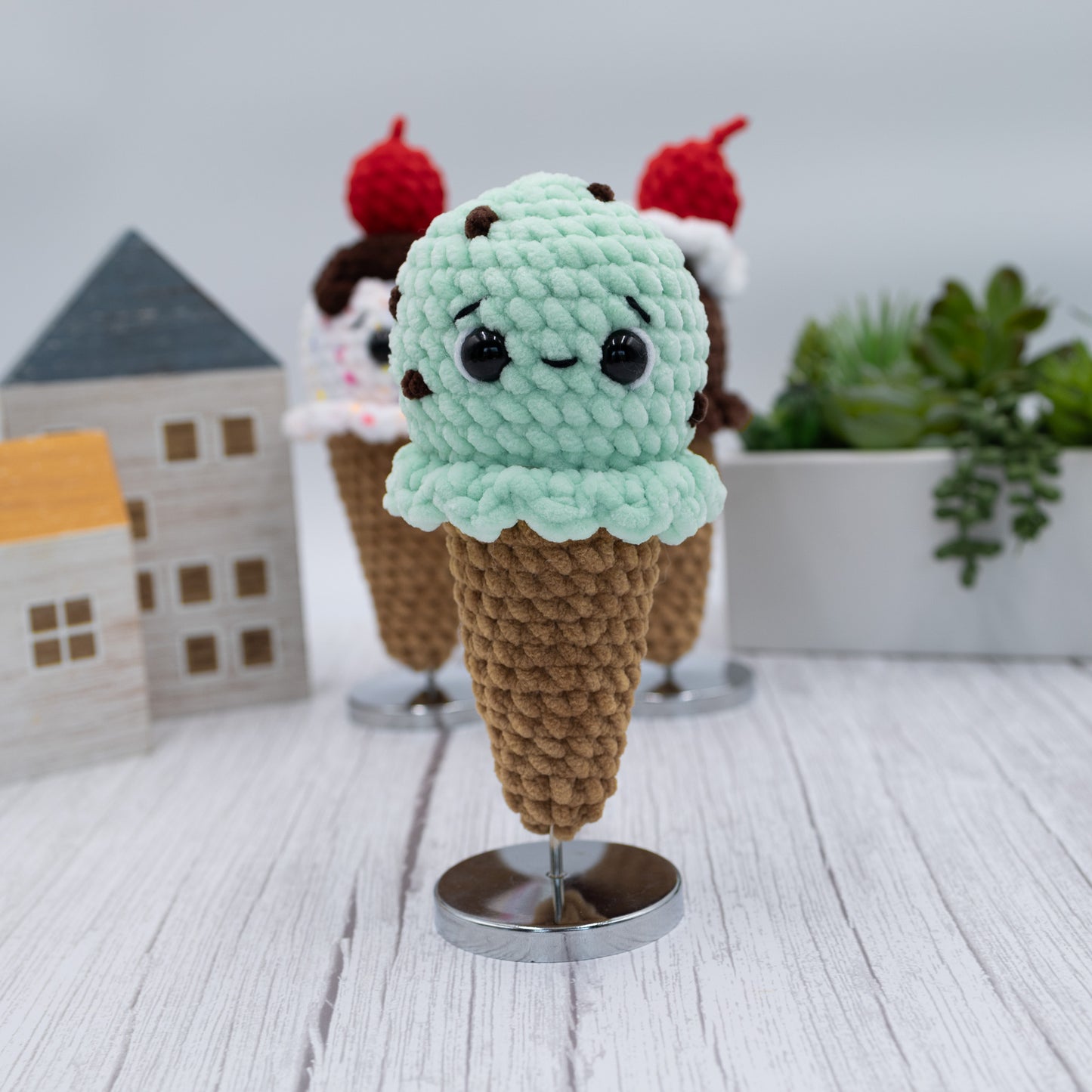 Ice Cream Cone Crochet Plush Toy