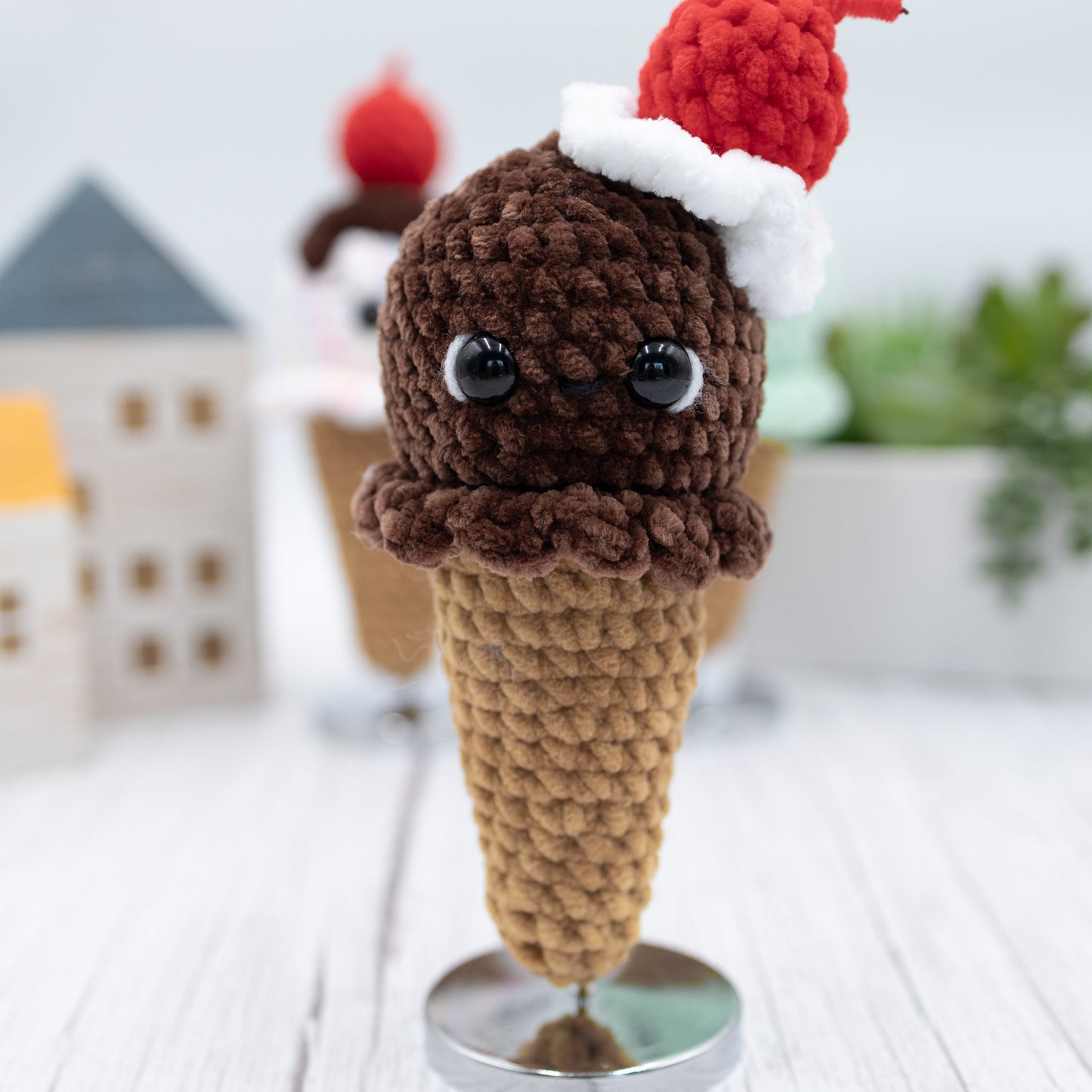 Ice Cream Cone Crochet Plush Toy
