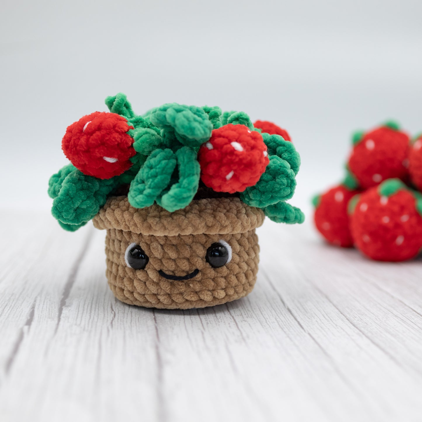 Strawberry Plant Crochet Plush Toy