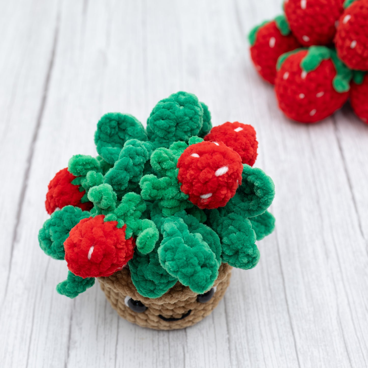 Strawberry Plant Crochet Plush Toy