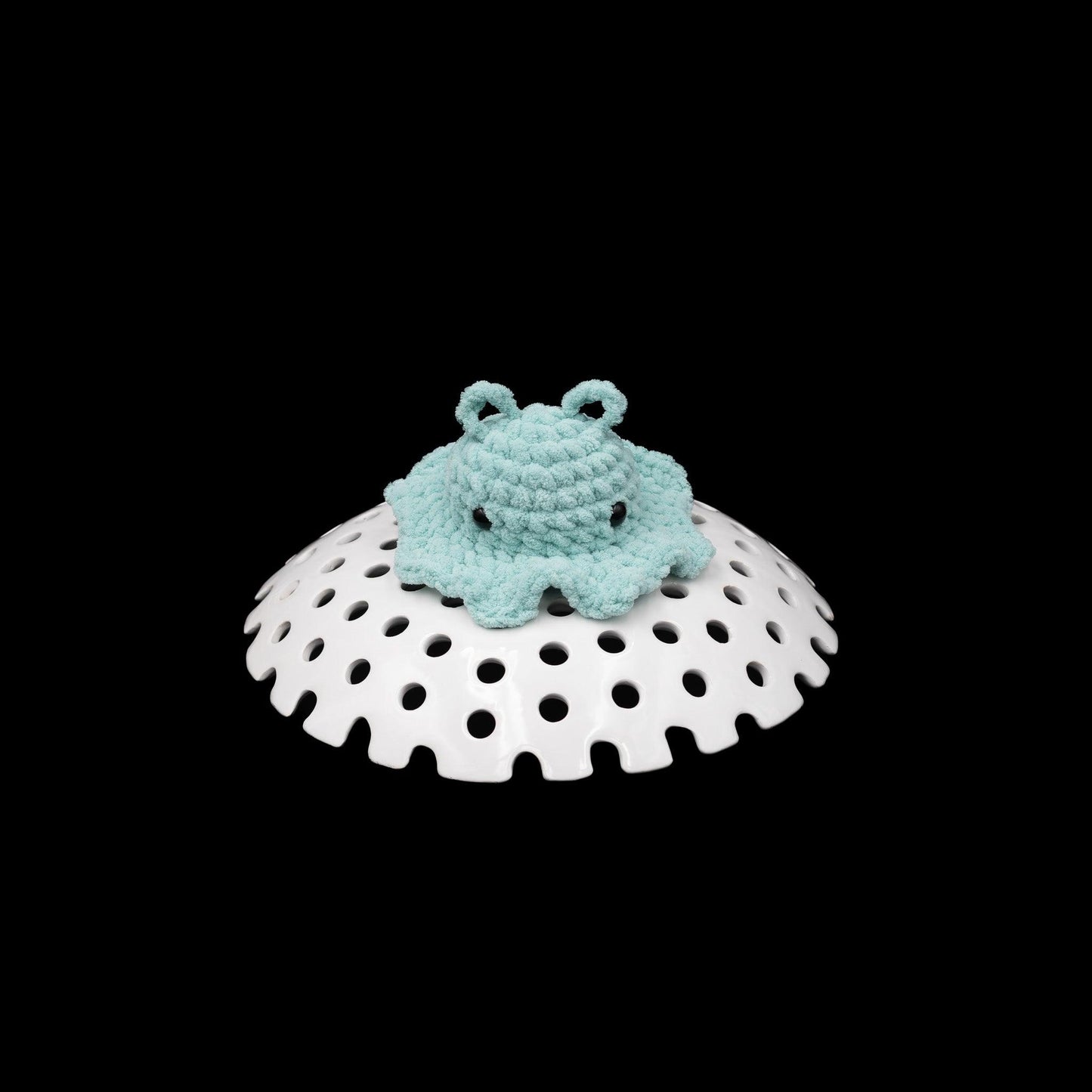 4Stitches Designs 7 Inch Crochet Dumbo Octopus Plush Toy - Hand-Made Stuffed Animal for Kids