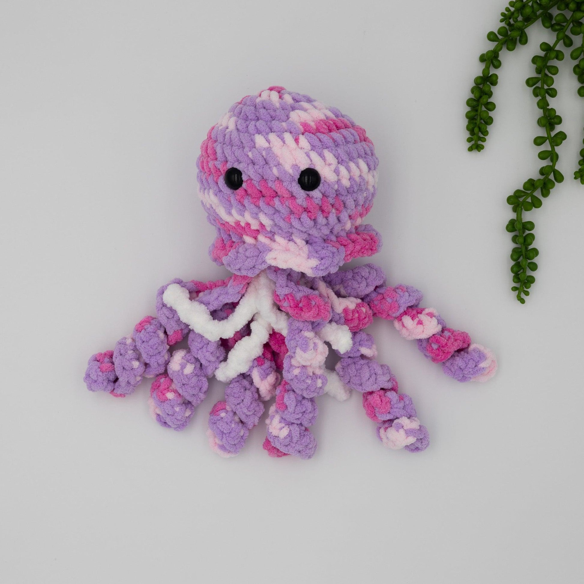 4Stitches Designs 14 Inch Crochet Jellyfish - Hand-Made Stuffed Animal Gift for Kids