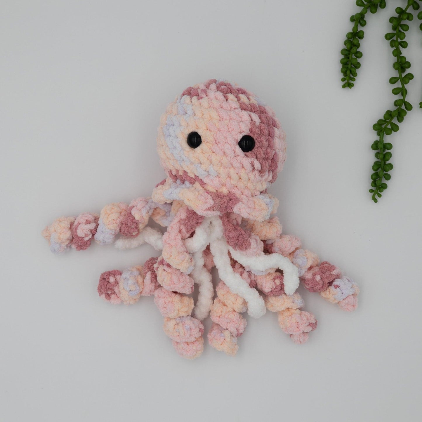 4Stitches Designs 14 Inch Crochet Jellyfish - Hand-Made Stuffed Animal Gift for Kids
