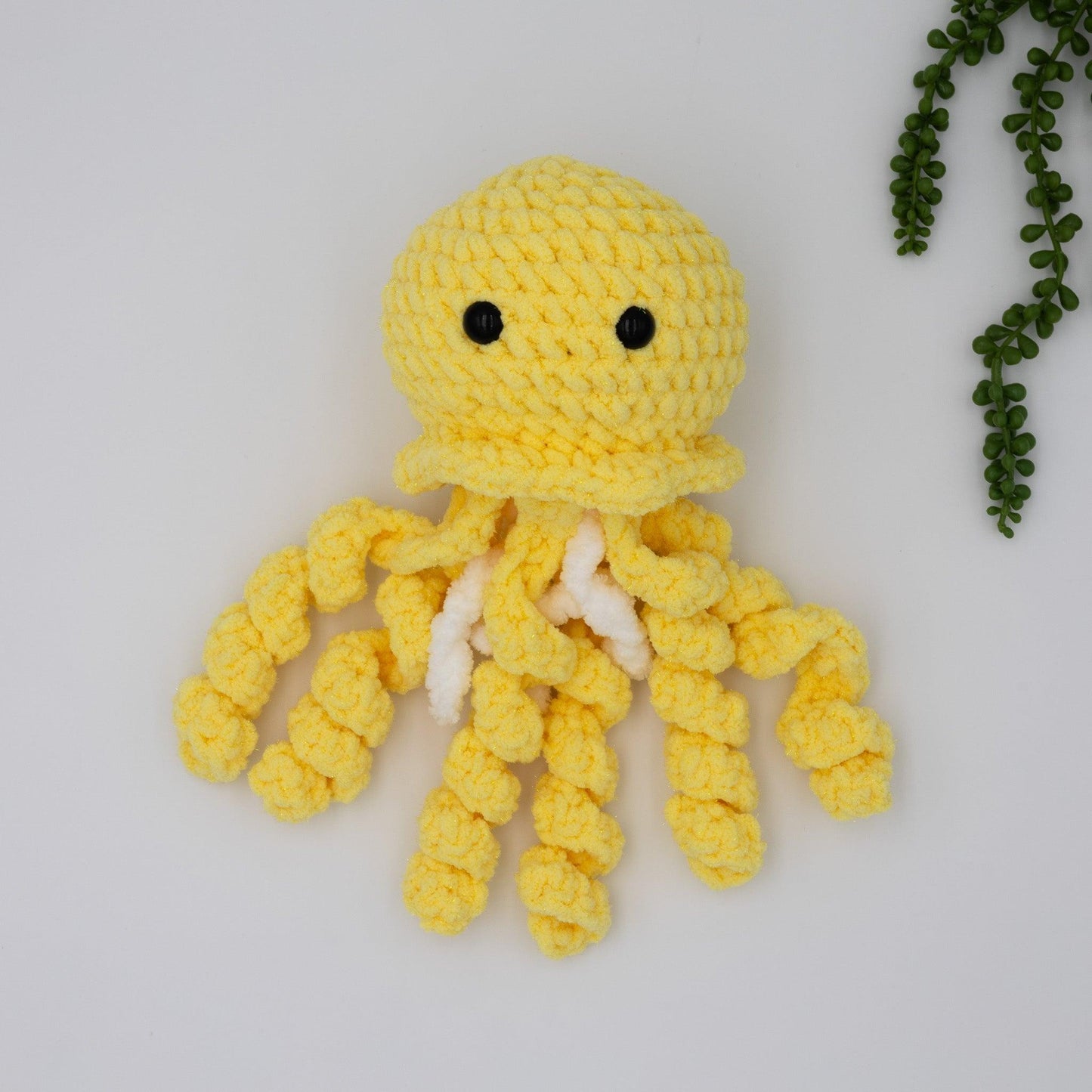 4Stitches Designs 14 Inch Crochet Jellyfish - Hand-Made Stuffed Animal Gift for Kids