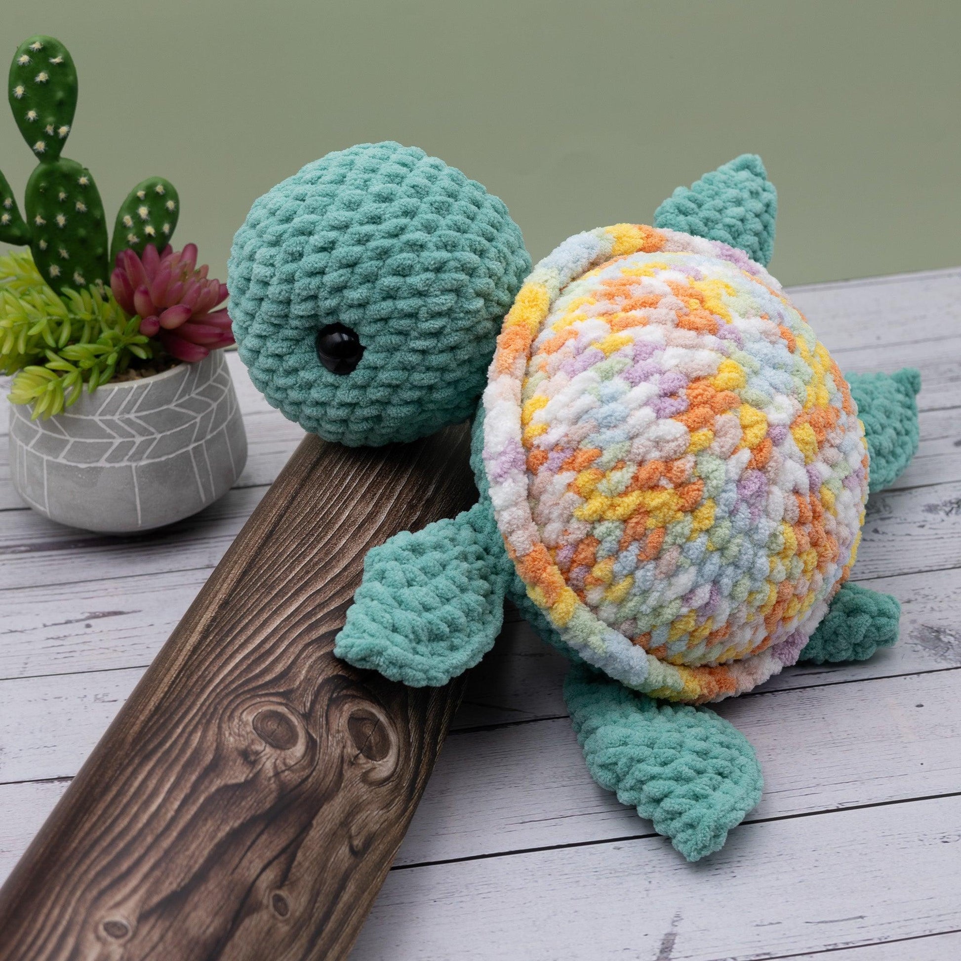 4Stitches Designs 18 Inch Crochet Sea Turtle Plush Toy - Hand-Made Stuffed Animal Gift for Kids