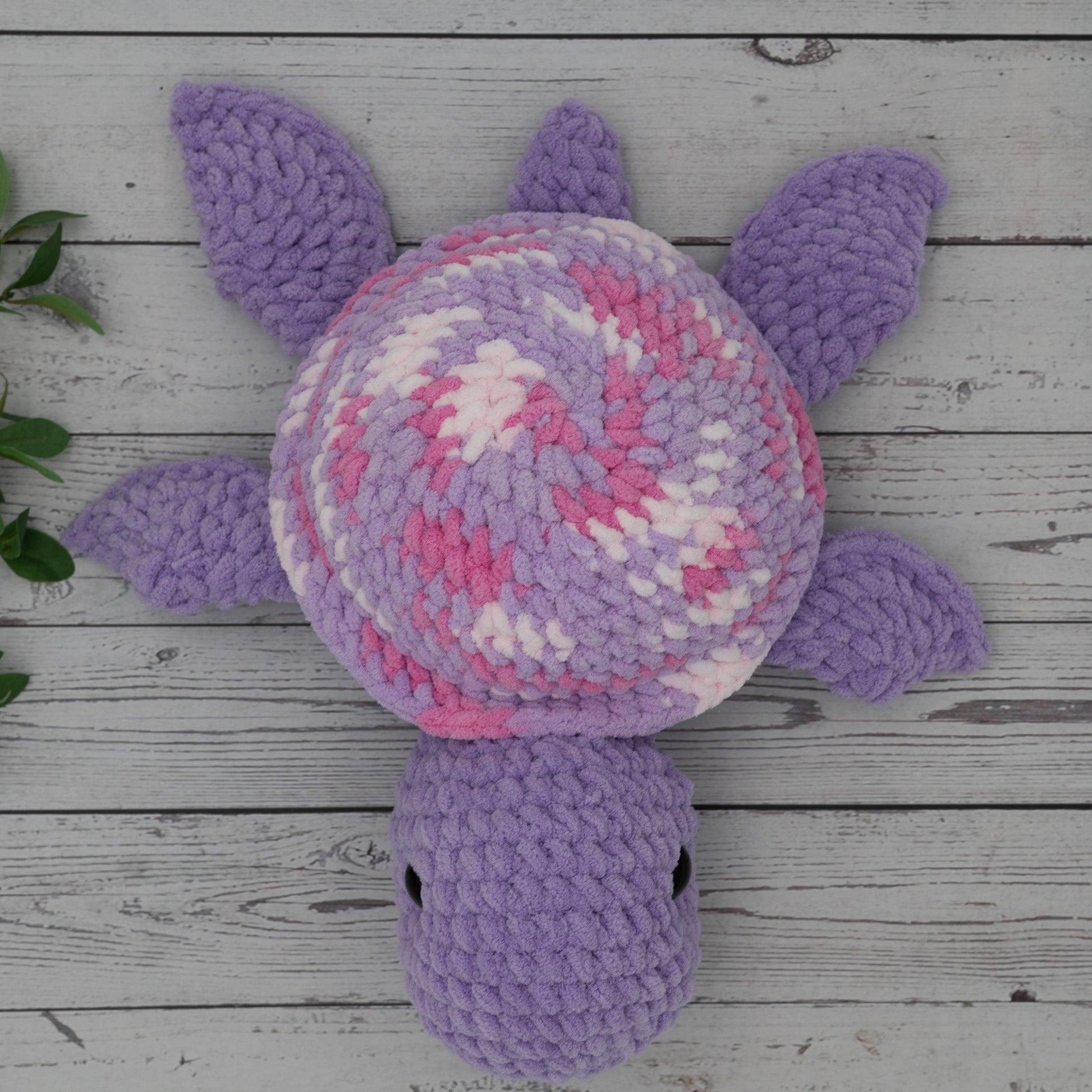 4Stitches Designs 18 Inch Crochet Sea Turtle Plush Toy - Hand-Made Stuffed Animal Gift for Kids
