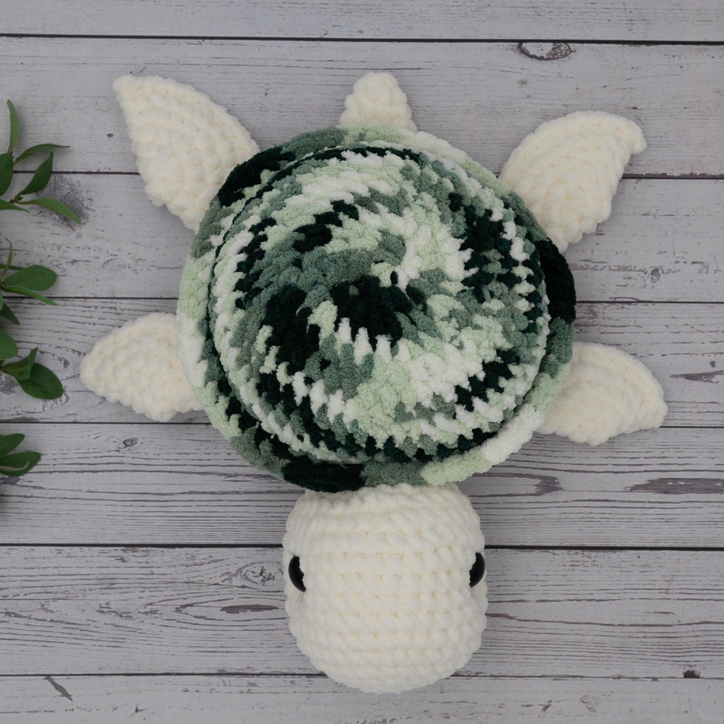 4Stitches Designs 18 Inch Crochet Sea Turtle Plush Toy - Hand-Made Stuffed Animal Gift for Kids